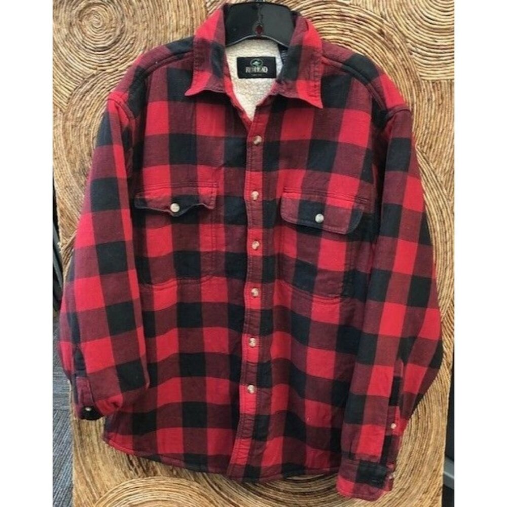 Chunky Fleece Lined Flannel Shirt Jacket by RedHead‎